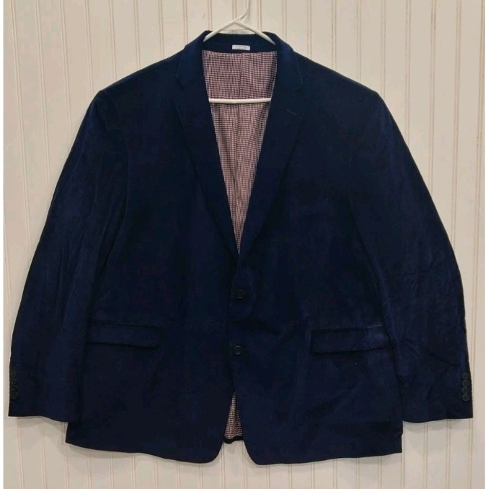 Saddlebred Heritage Corduroy Blazer Sport Coat Mens Size 54L Blue Two-Button